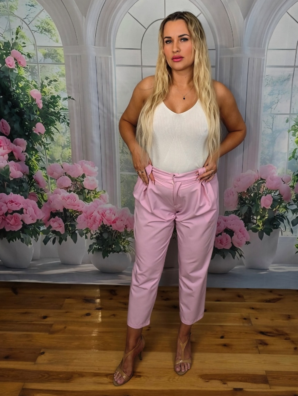 Spodnie Lumina Bella Moda - Różowe