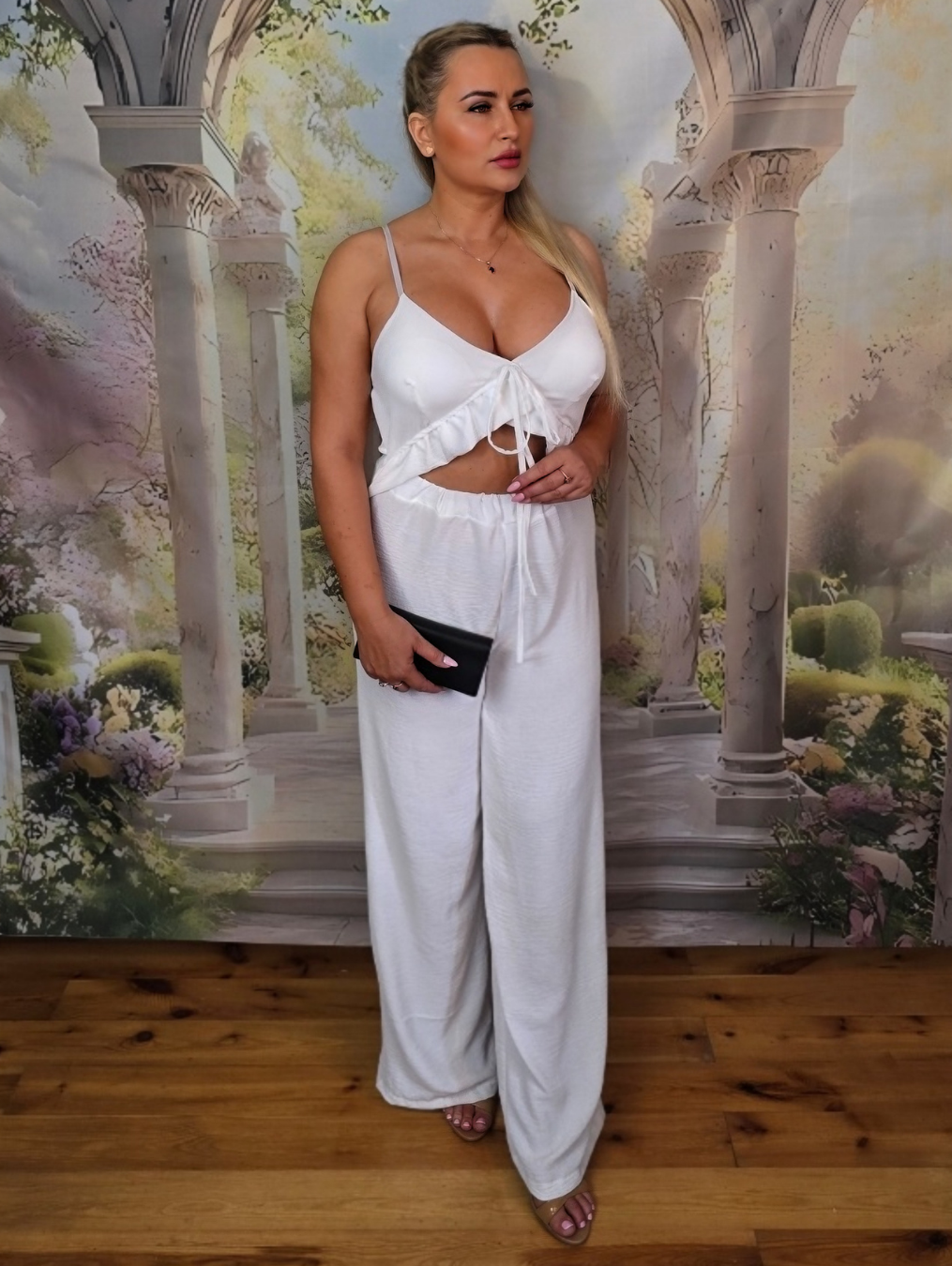 Kombinezon Na Ramiączkach Bella Versia - Biały - obrazek 5