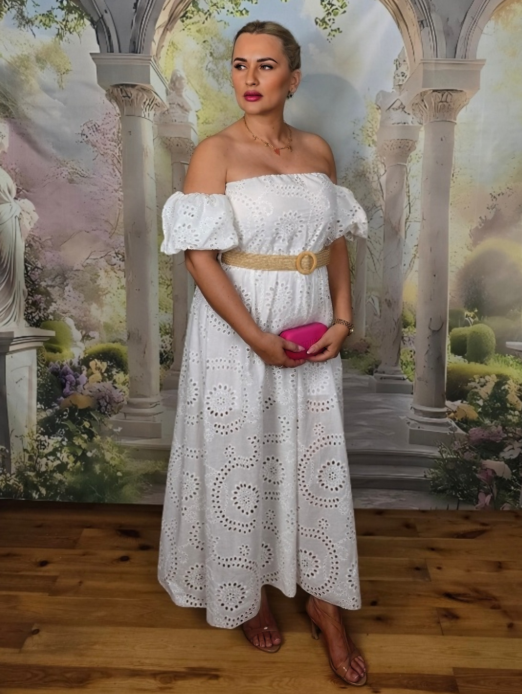 Sukienka Hiszpanka Bella Bianca - 100% Bawełny - obrazek 3