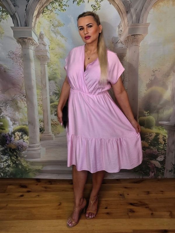Sukienka Wiskozowa Bella Grazia – Jasny Róż