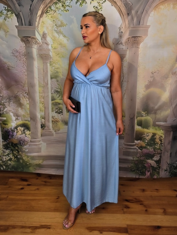 Bella Armonia – Wiskozowa Sukienka Maxi – Błękitna