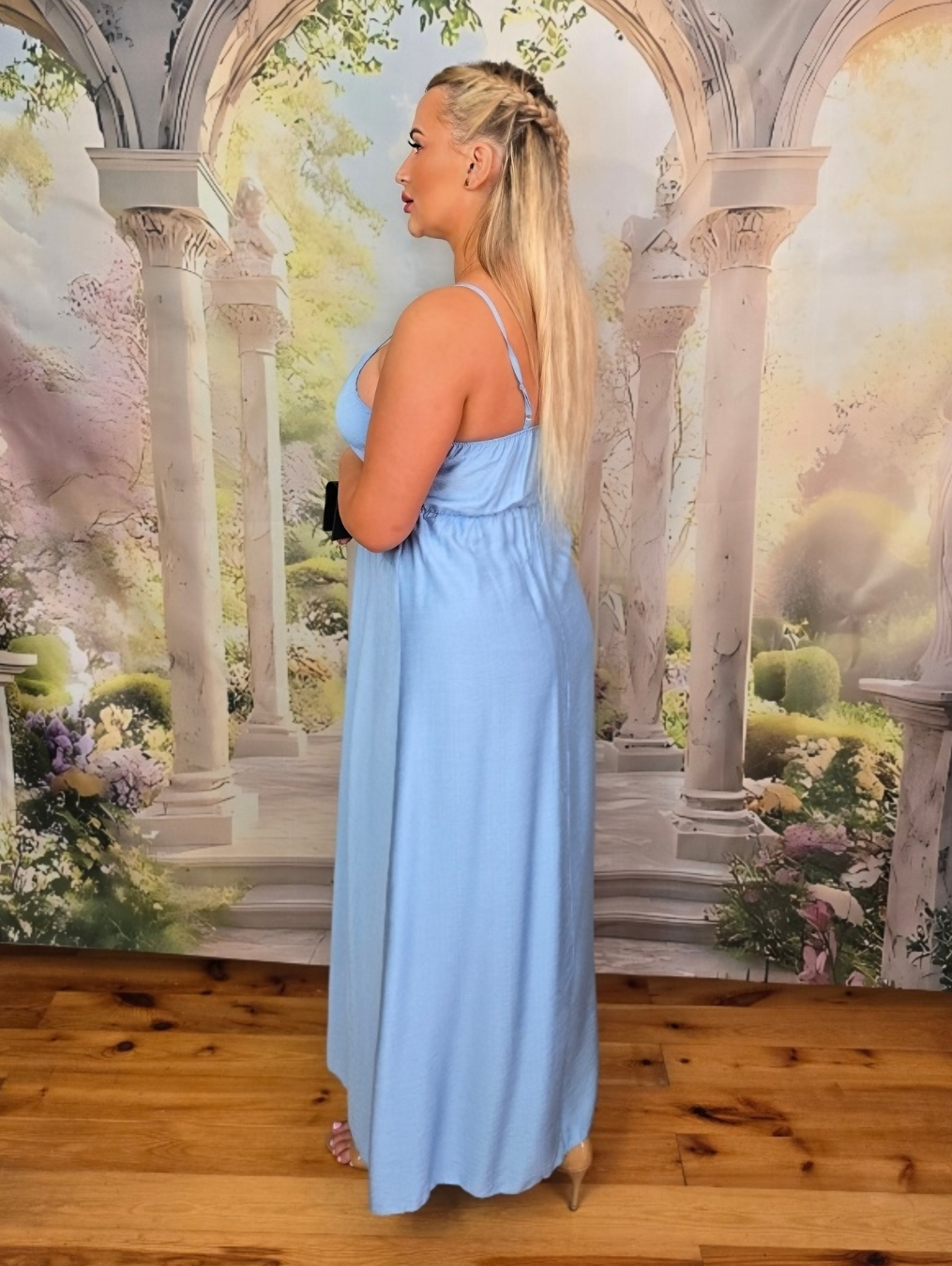 Bella Armonia – Wiskozowa Sukienka Maxi – Błękitna - obrazek 3