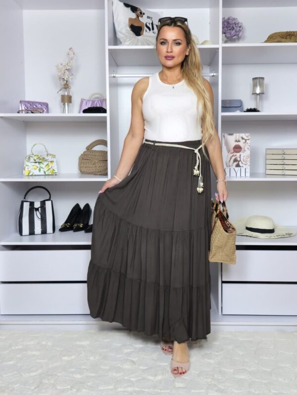 Spódnica Maxi Wiskozowa Bella Adriana – Brązowa